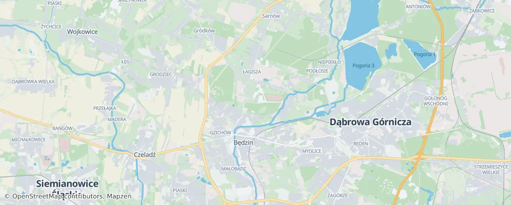 Będzin — mapa