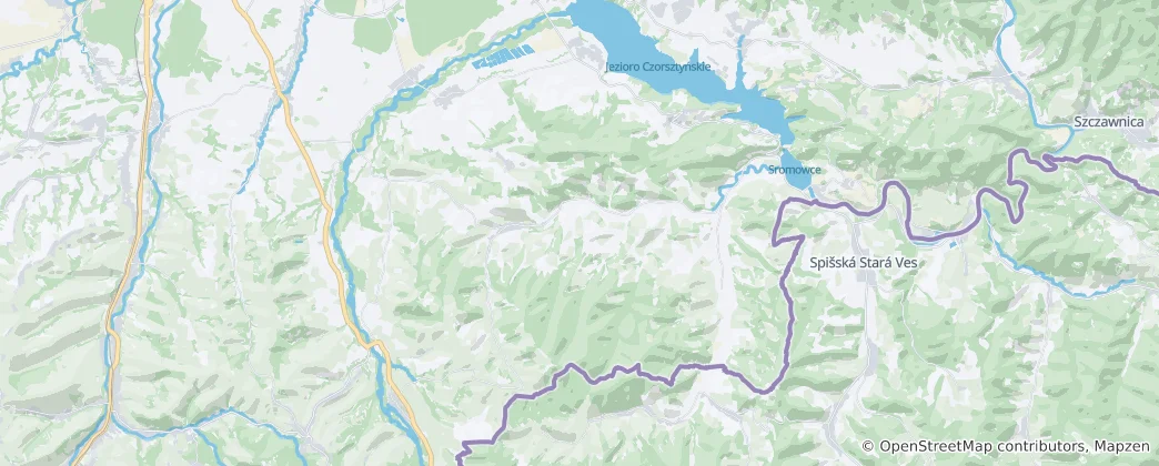 Mappa di Łapsze Niżne