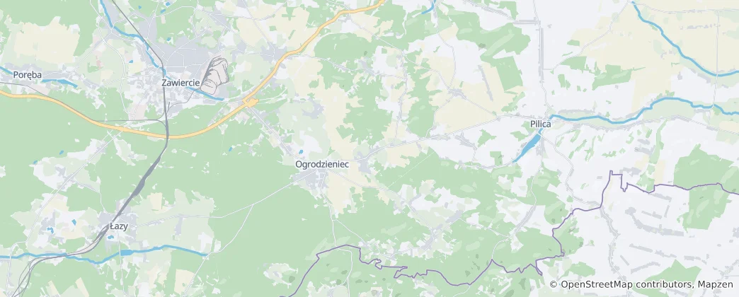 Mapa Gmina Ogrodzieniec