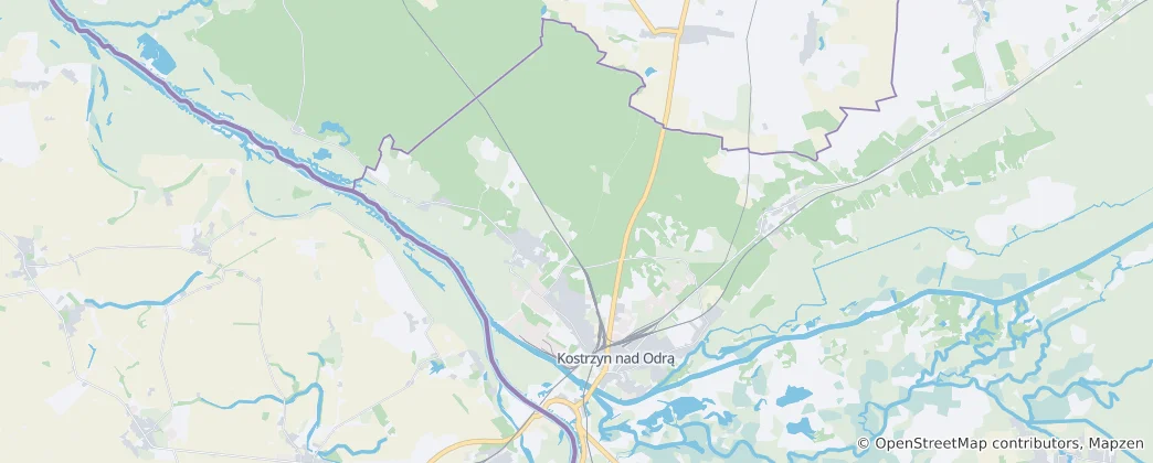 Map of Kostrzyn nad Odrą