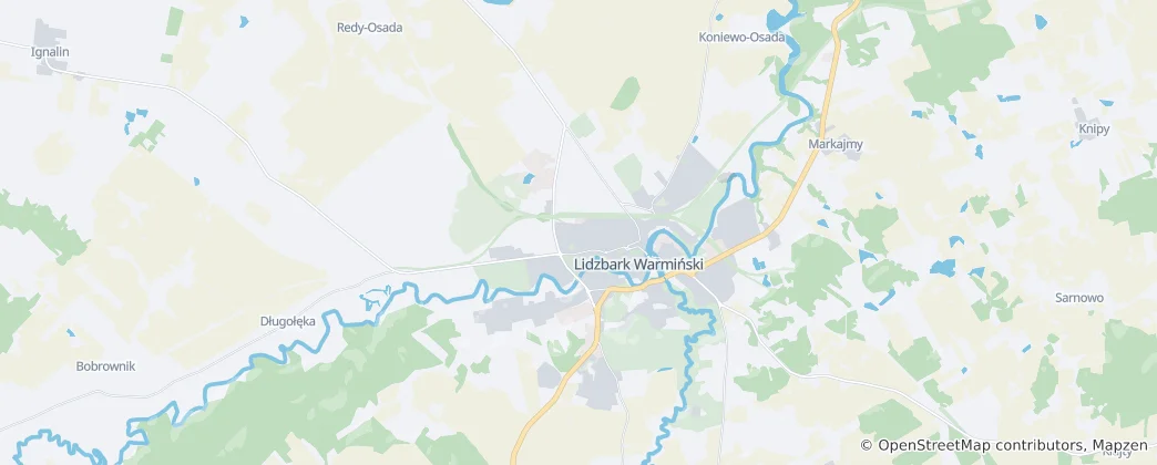 Karte von Lidzbark Warmiński