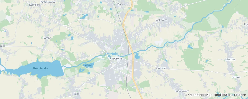 Kaart van Pszczyna