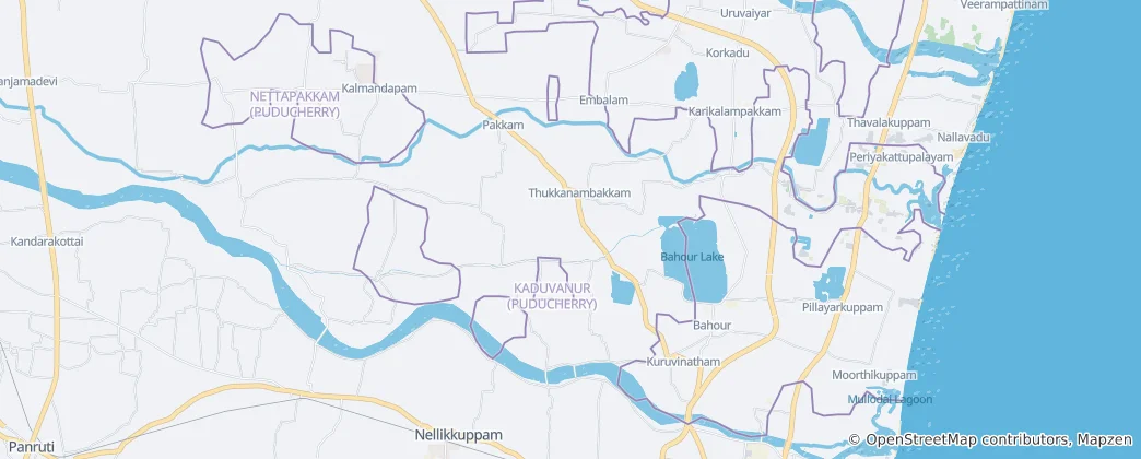 Mappa di Pondicherry