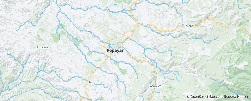 Map of Popayán