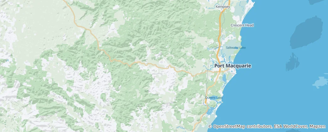Mapa Rada Port Macquarie-Hastings