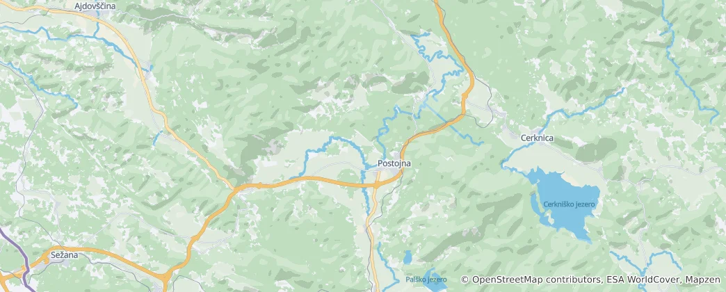 Map of Postojna
