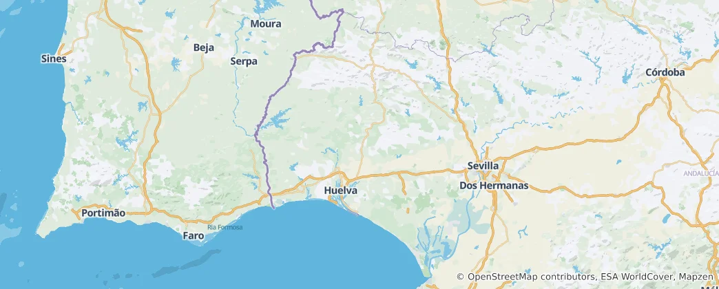 Karte von Provinz Huelva