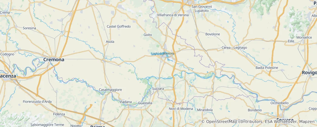 Mapa Provincie Mantova