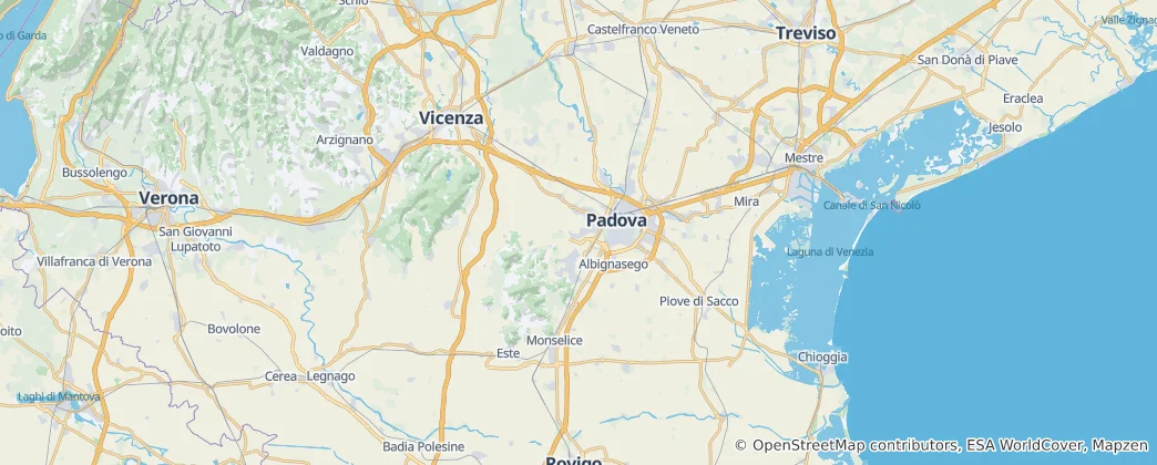 Mapa Padovská provincie