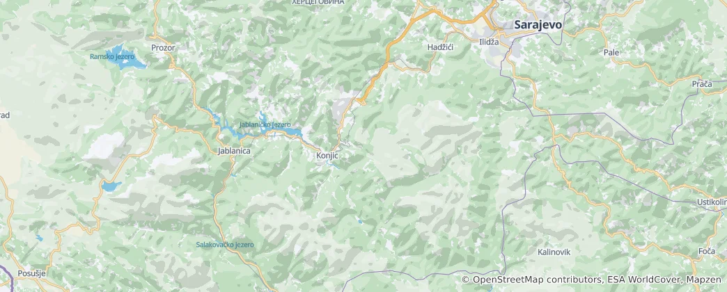 Mapa Prozor-Rama