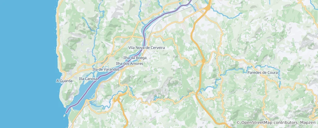 Mapa Vila Nova de Cerveira