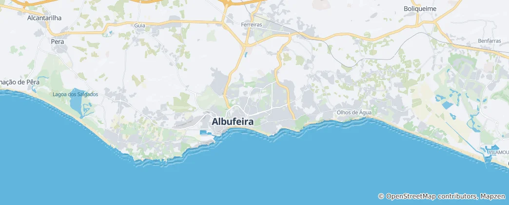 Mapa Albufeira E Olhos De Água