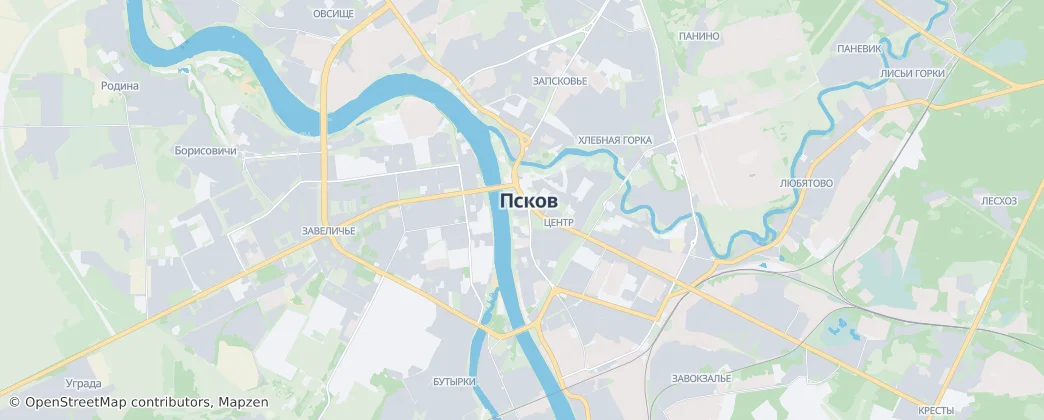 Псков — карта