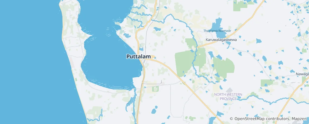 Mappa di Puttalam Divisional Secretariat