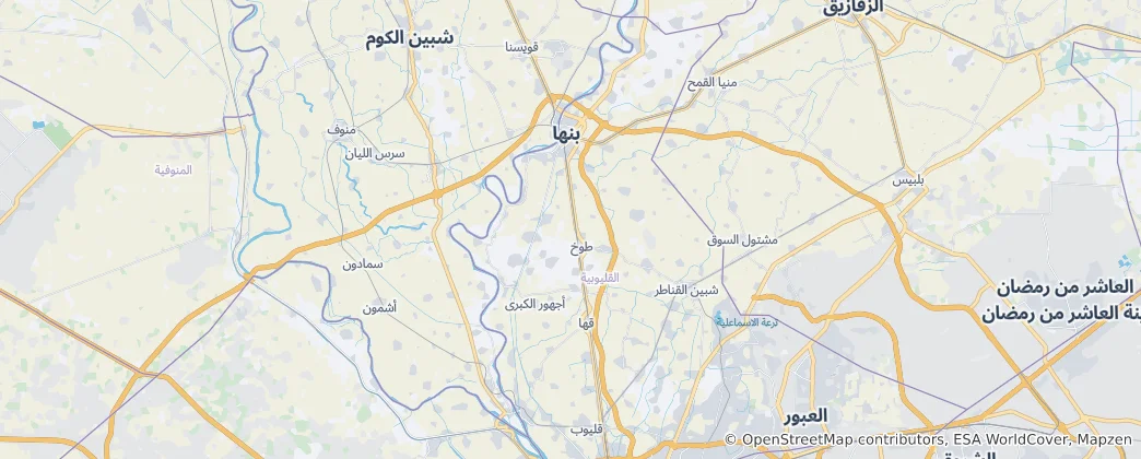 Map of Qalyubia Governorate
