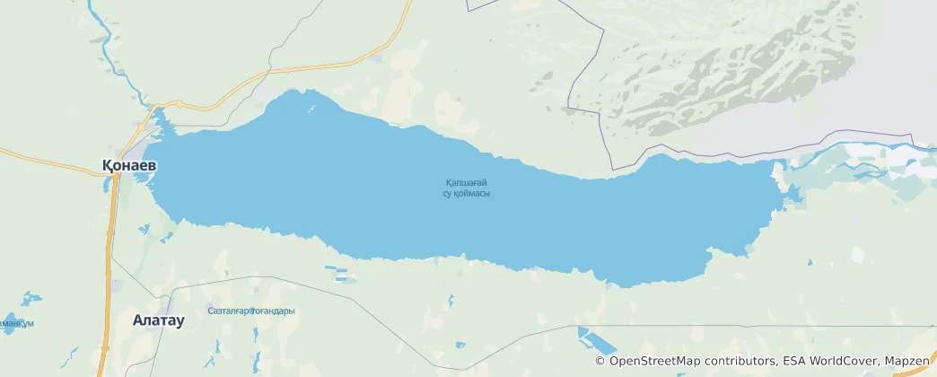 Map of Qapşağay reservoir