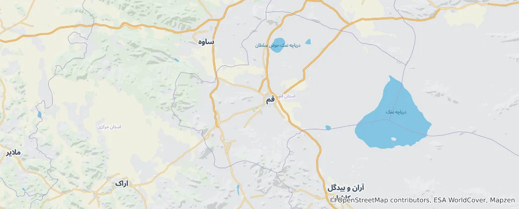 Map of Qom Province