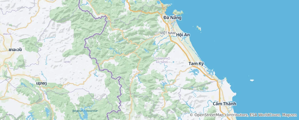 Mapa Prowincja Quảng Nam
