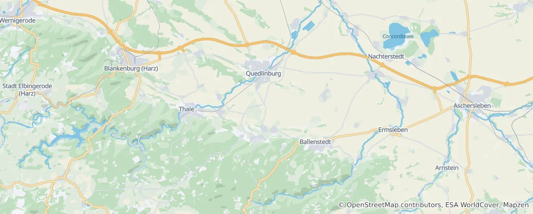 Kaart van Quedlinburg