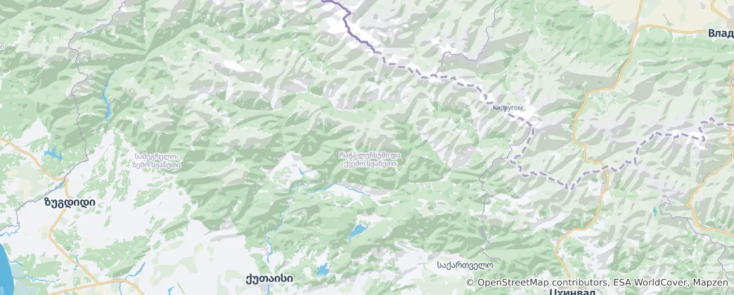 Mapa Rača Lečchumi a Kvemo Svaneti