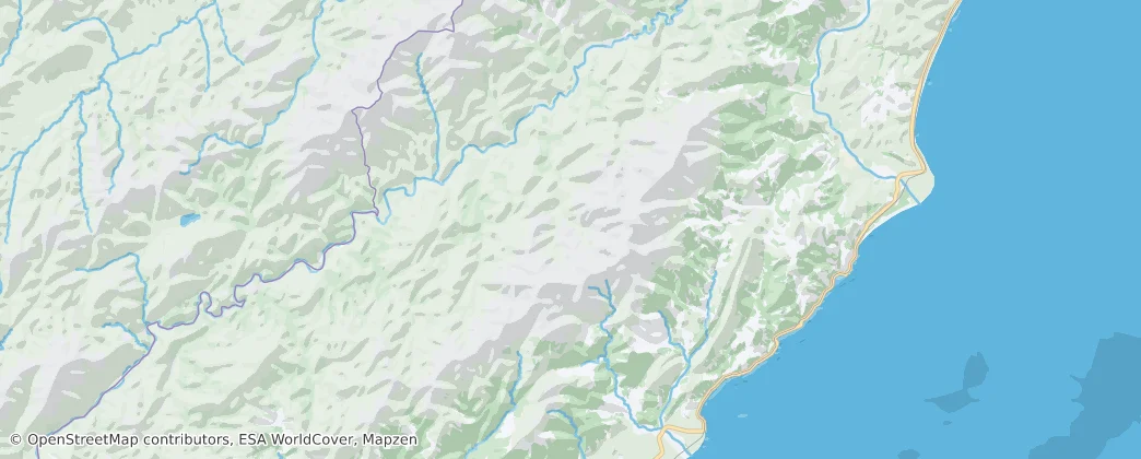 Kā Whata-Tū-o-Rakihouia / Seaward Kaikōura Range – Mapa