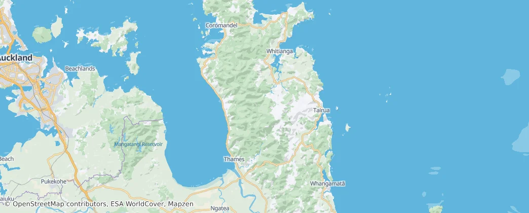 Coromandel Range — Karte