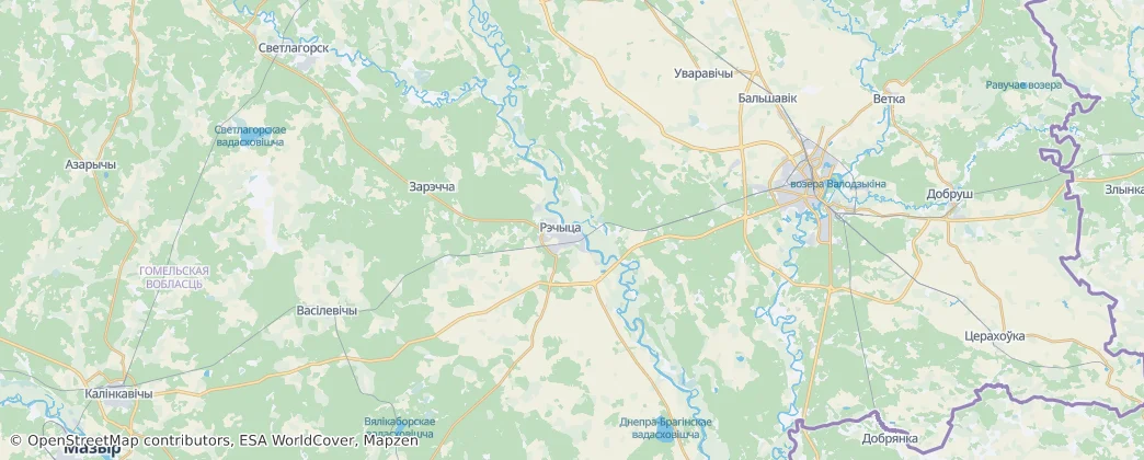 Rečycký rajón – Mapa