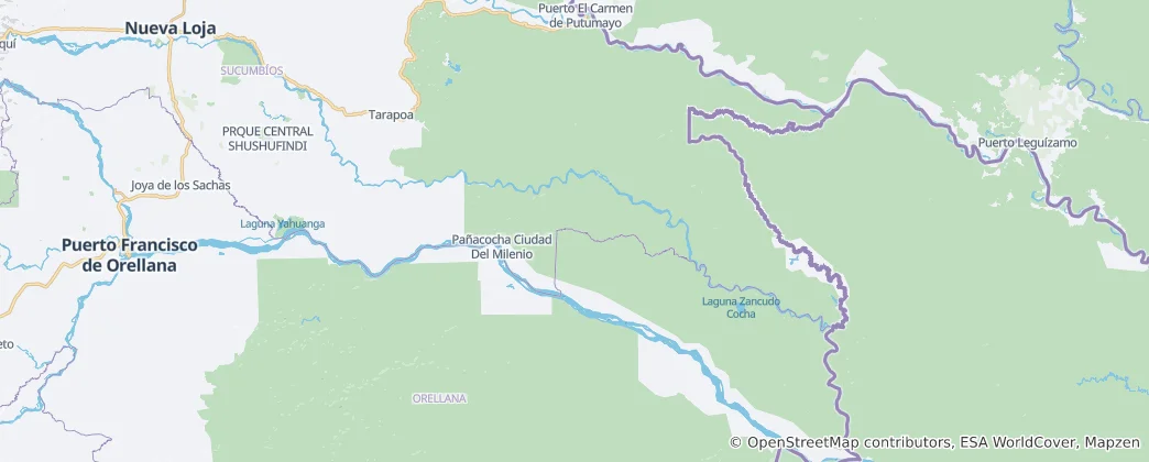 Mapa Reserva de Producción Faunística Cuyabeno