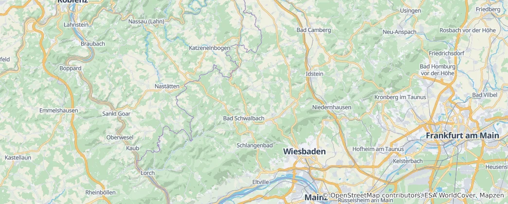 Kaart van Rheingau-Taunus
