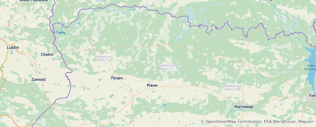 Map of Rivne Oblast