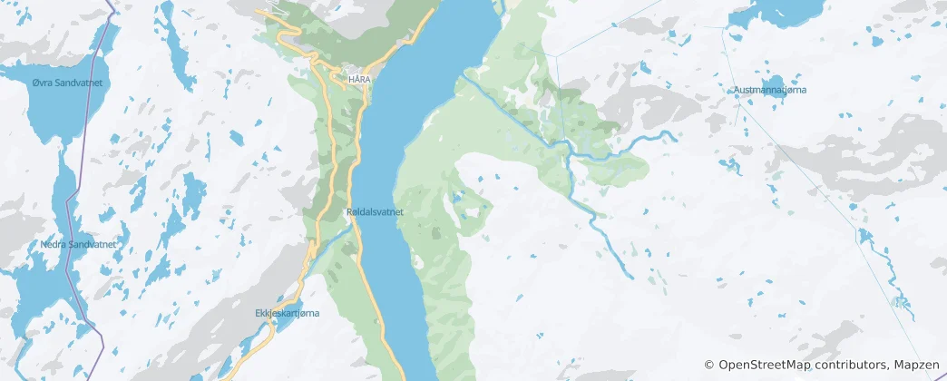 Map of Røldalen