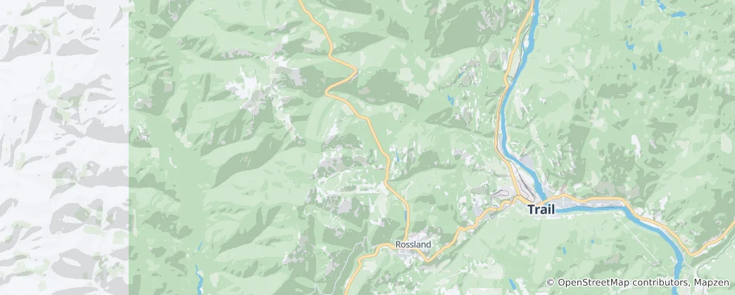 Mapa Rossland
