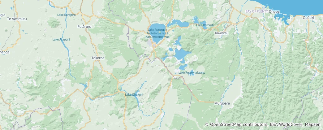 Map of Rotorua Lakes District