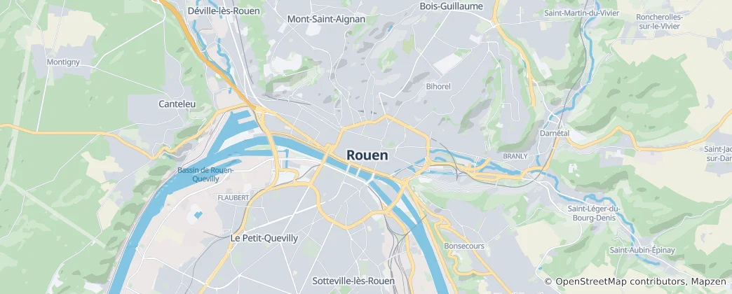 Kaart van Rouen