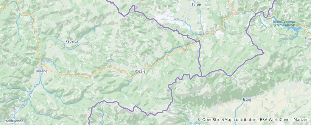 Mappa di Rožaje Municipality
