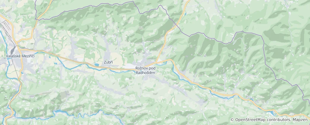 Map of Rožnov pod Radhoštěm
