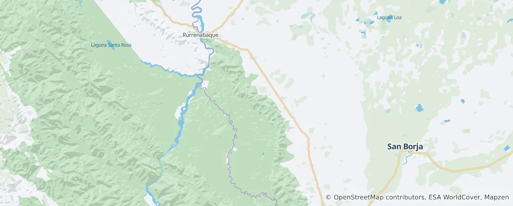 Map of Rurrenabaque Municipality