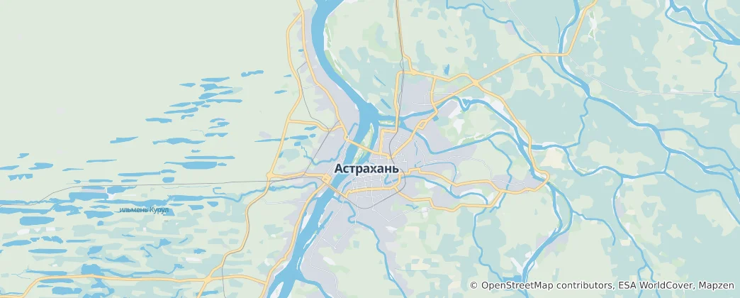 Kaart van Astrakhan