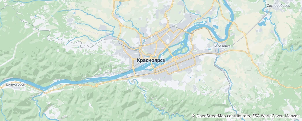 Mapa Krasnojarsk