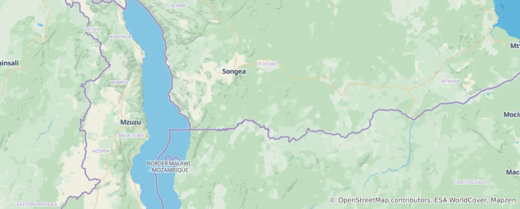 Map of Ruvuma Region