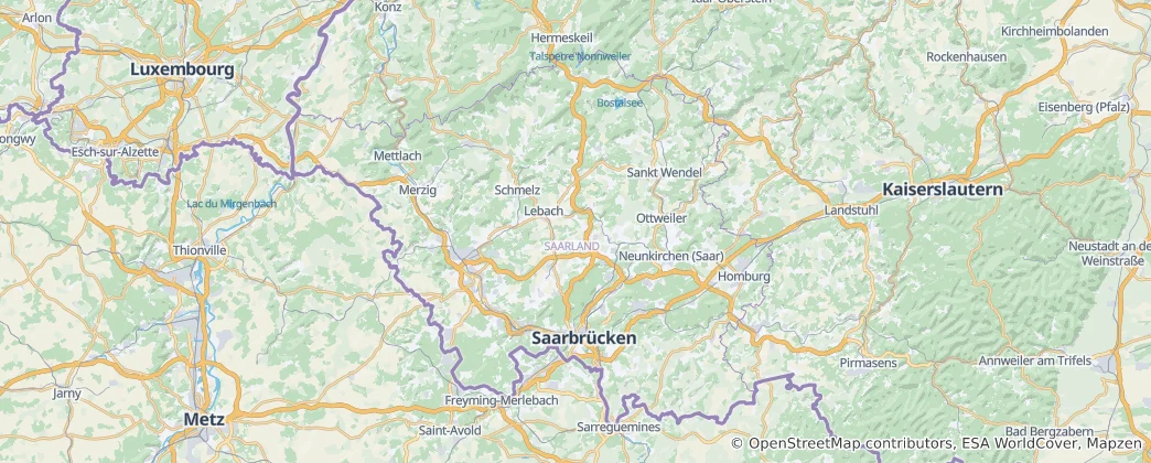 Mappa di Saarland