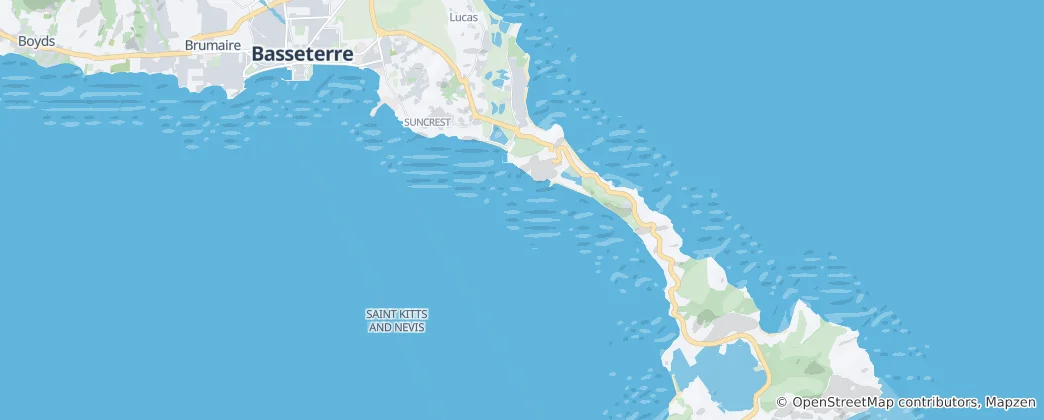 Mappa di Saint George Basseterre