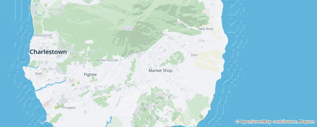 Mapa Saint George Gingerland Parish