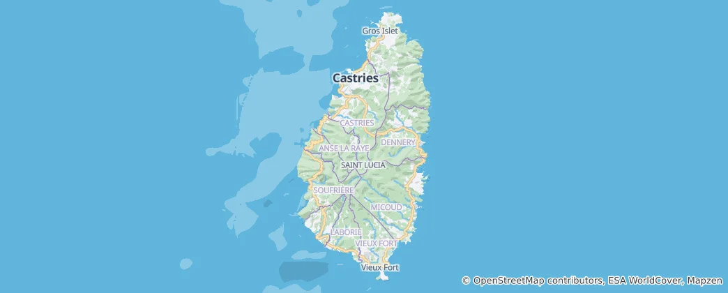Map of Saint Lucia
