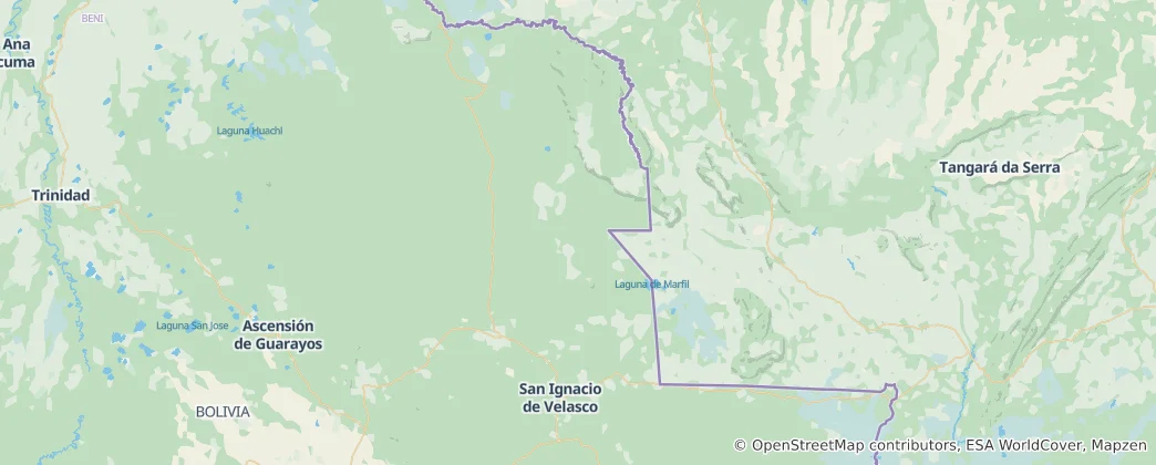 Mapa San Ignacio de Velasco Municipality