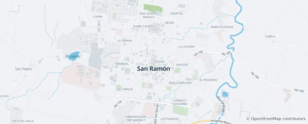 Kaart van San Ramón