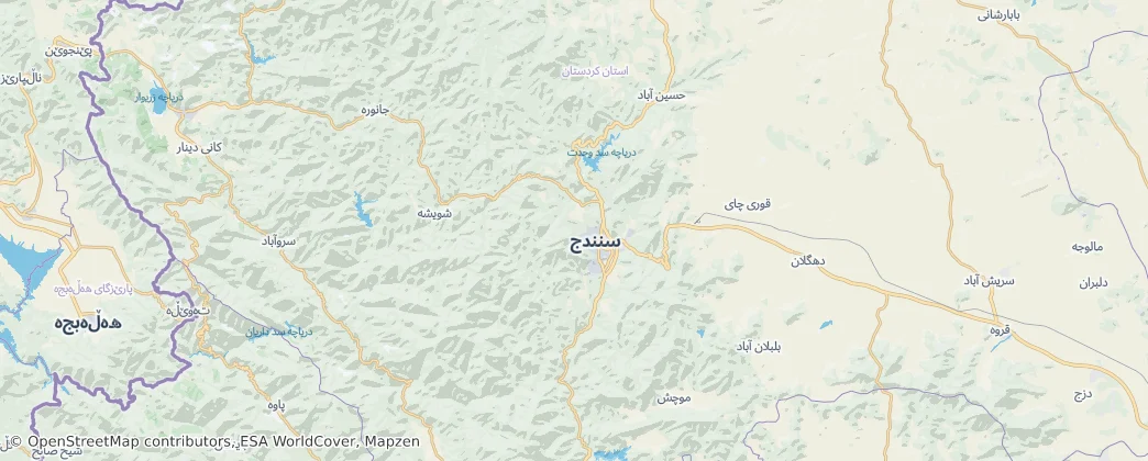 shahrestān di Sanandaj — Mappa