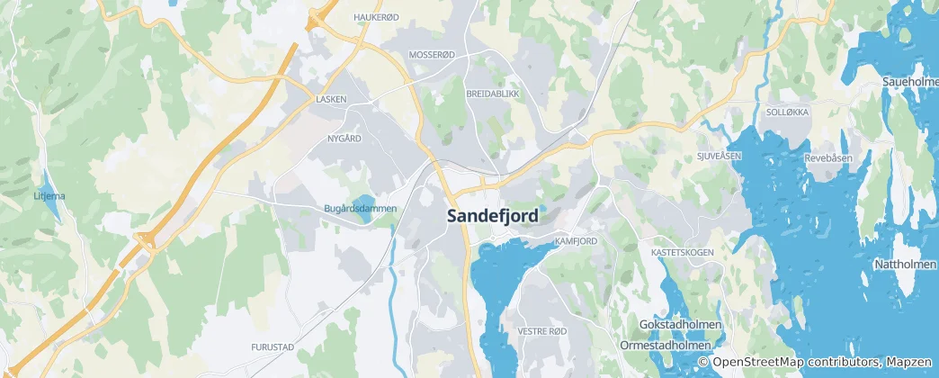 Mapa Sandefjord