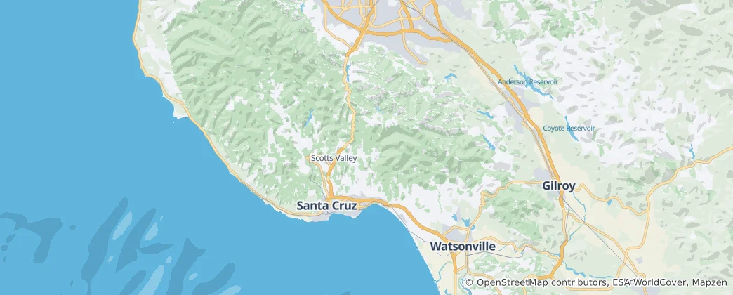 Mappa di Contea di Santa Cruz