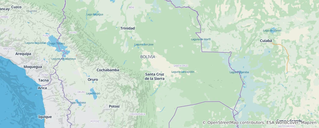 Mapa departement Santa Cruz